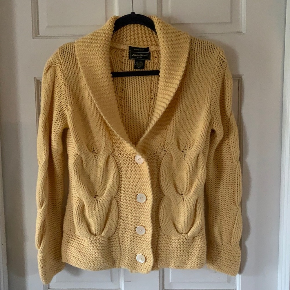 Eddie Bauer Hand Knit Wool Blend Sweater Petite M